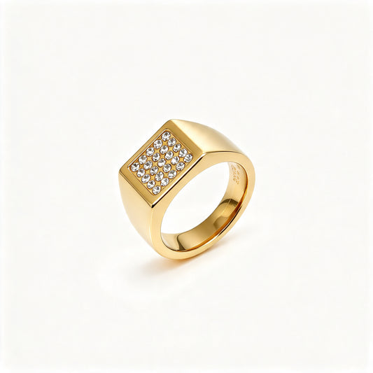 SPARKLING SQUARE (GOLD) RING V2