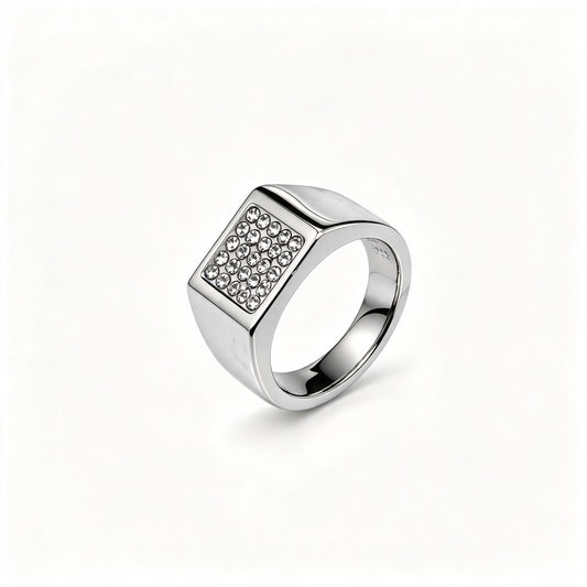SPARKLING SQUARE (SILVER) RING