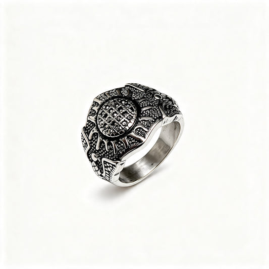 ECLIPSE SIGNET RING (SILVER + BLACK CRYSTALS)